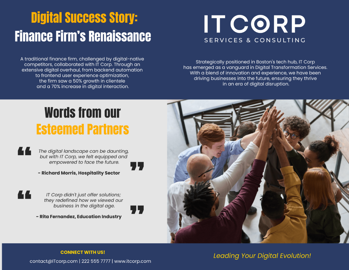IT Digital Transformation Services Company Profile Digital Brochure Template