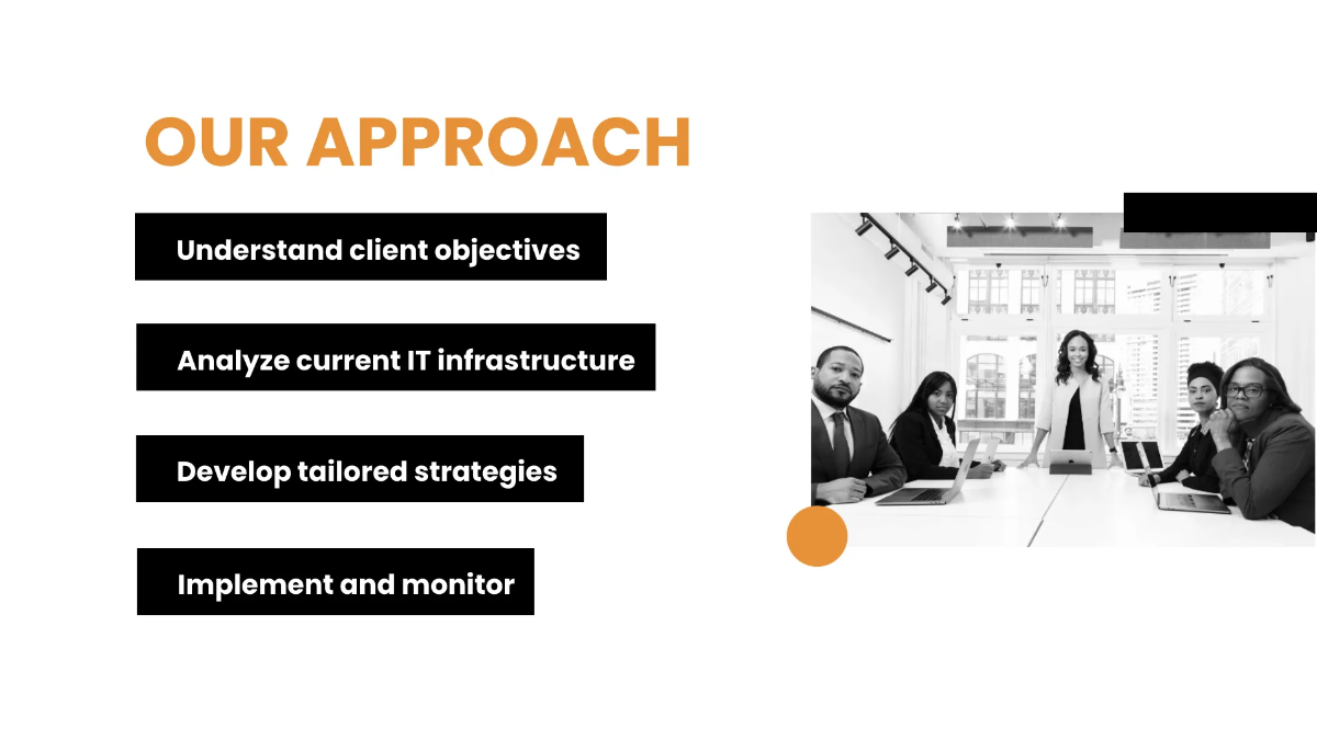 Free IT Strategy & Management Consulting Business Presentation Template to Edit Online