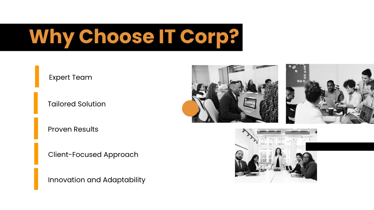 Free IT Strategy & Management Consulting Business Presentation Template to Edit Online