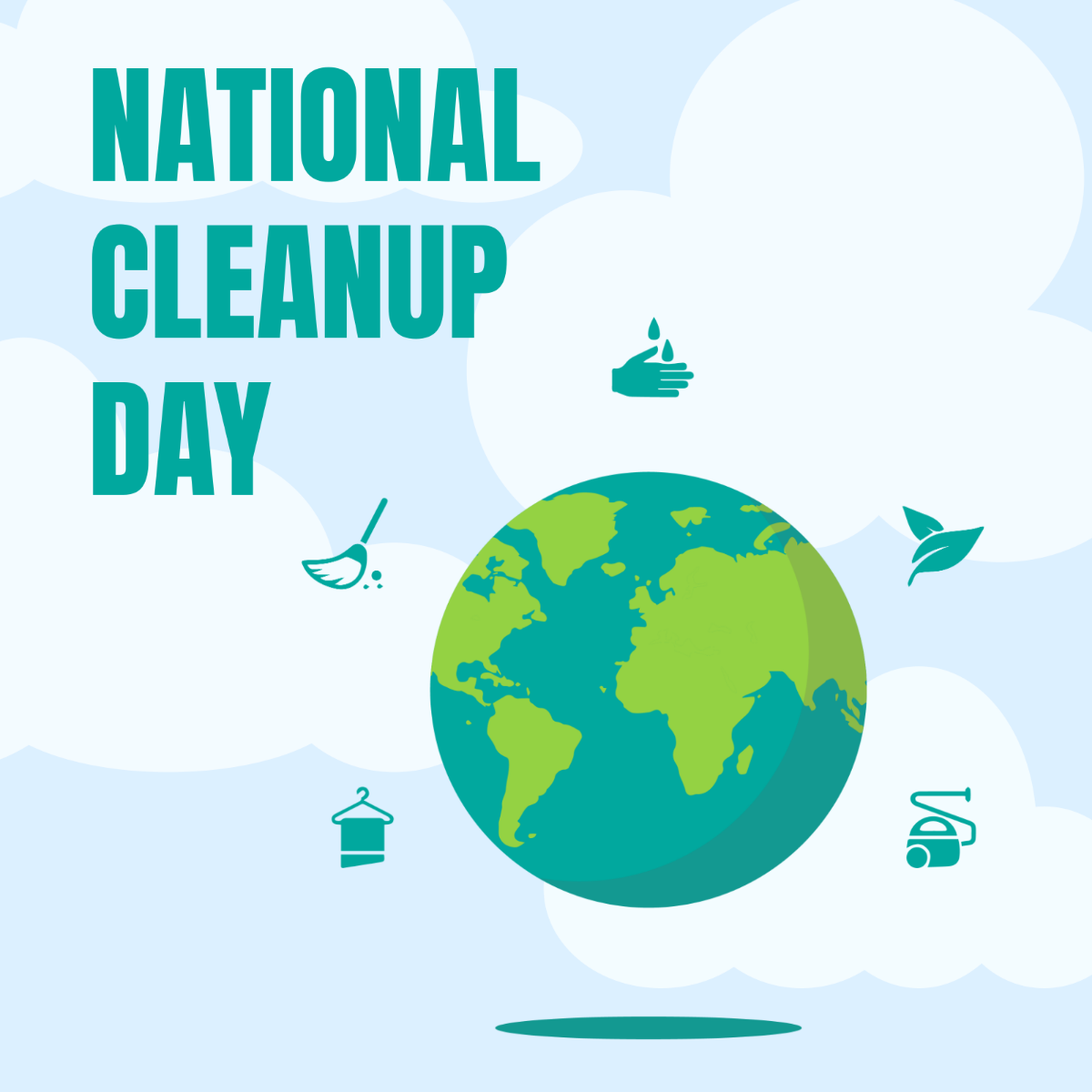National CleanUp Day WhatsApp Post Template