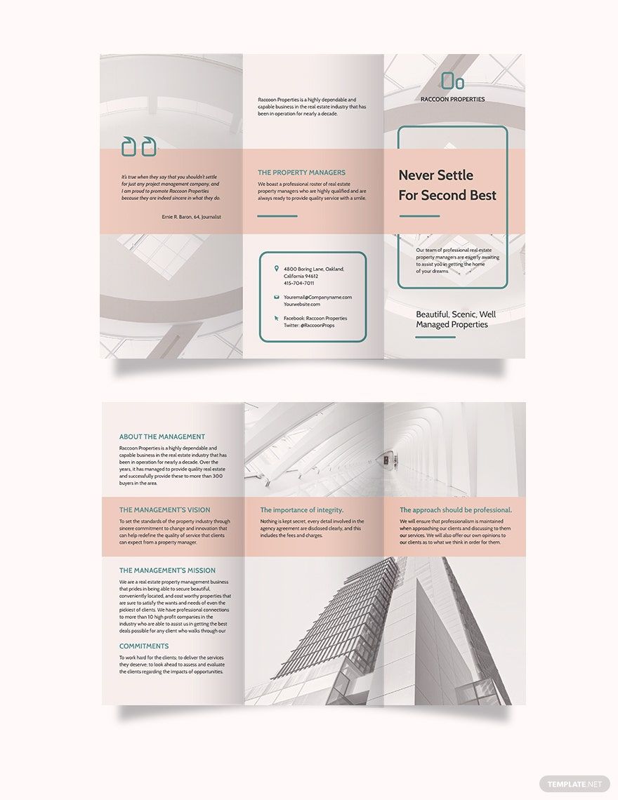 Free Property Management Tri-Fold Brochure Template