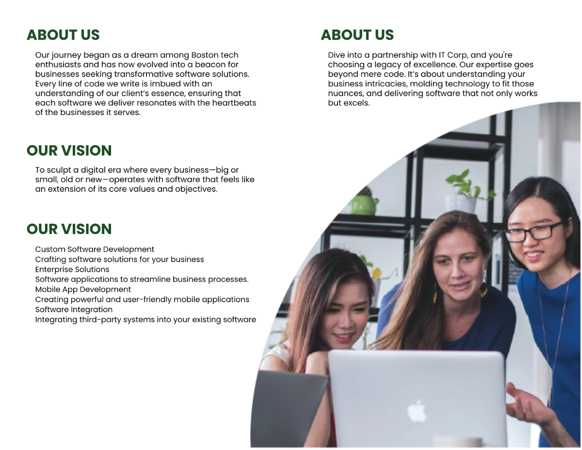 Free IT Software Development & Customization Company Profile Digital Brochure Template to Edit Online