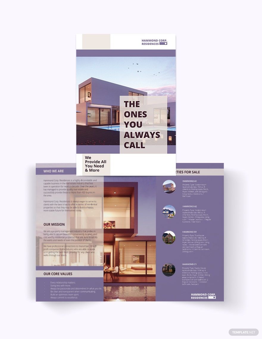 Residential Property Management Bi-Fold Brochure Template