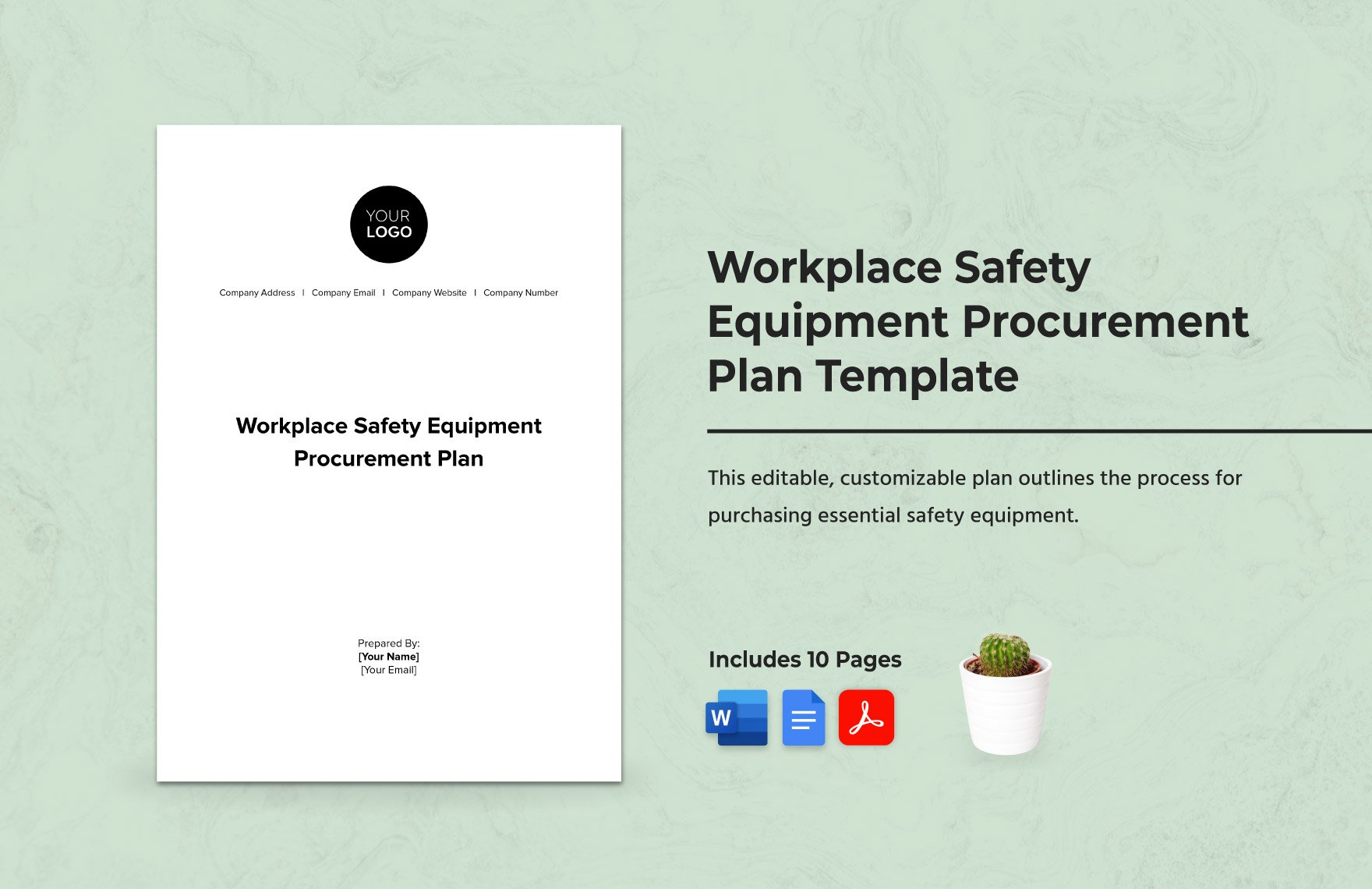 Workplace Safety Equipment Procurement Plan Template in Word, Google Docs, PDF