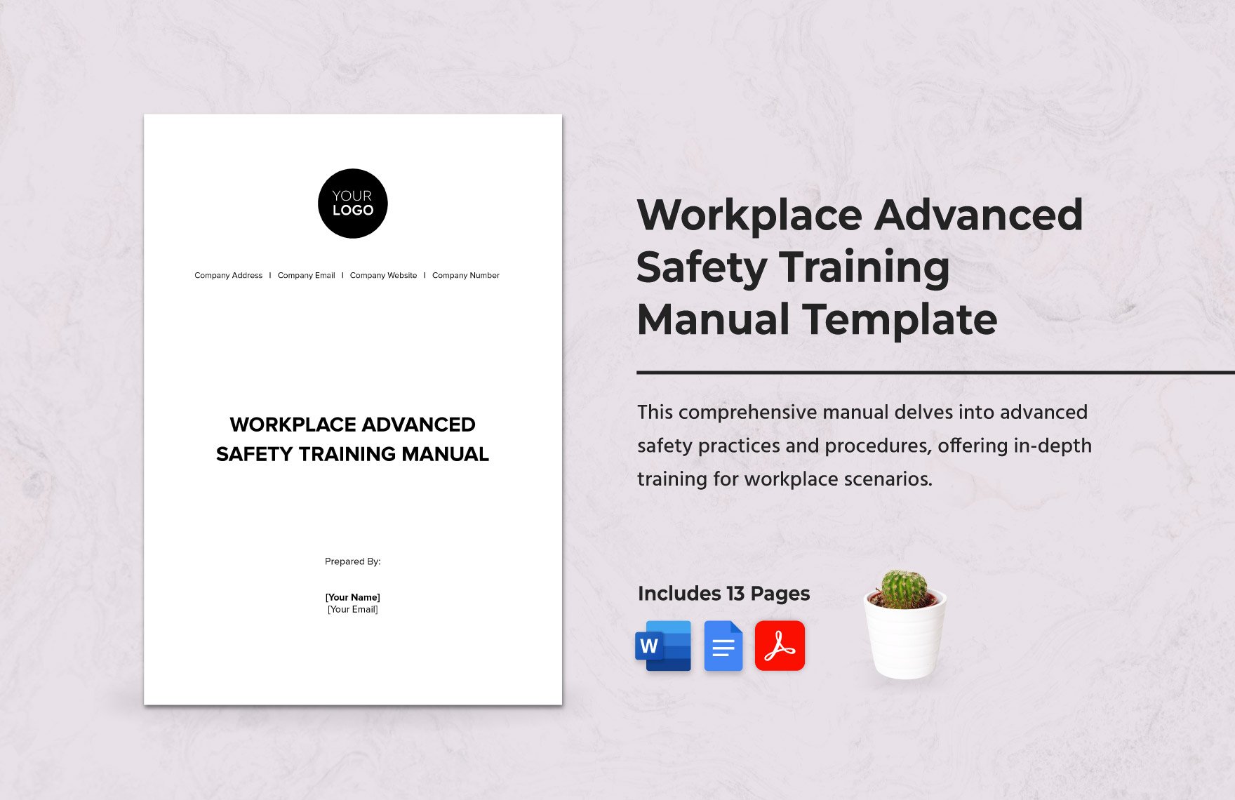Workplace Advanced Safety Training Manual Template in Word, Google Docs, PDF