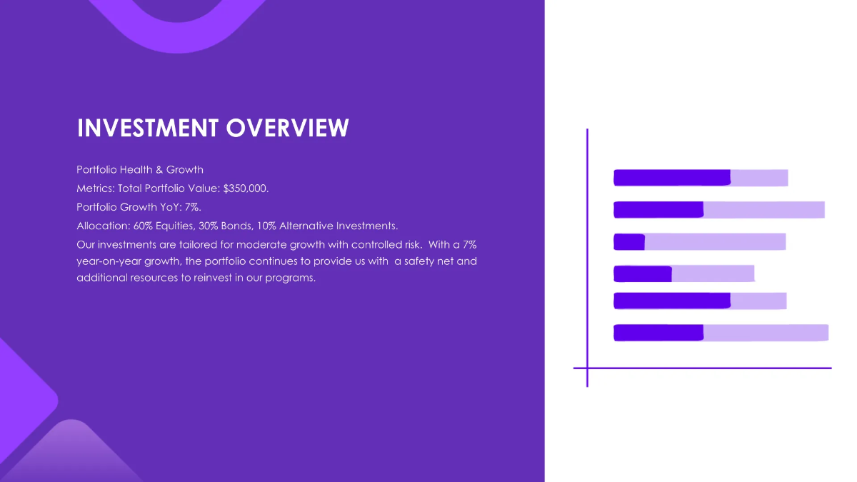 Free Nonprofit Organization Finance Presentation Template to Edit Online
