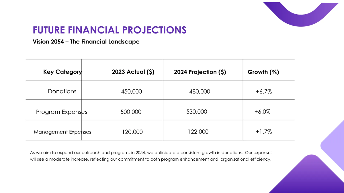 Free Nonprofit Organization Finance Presentation Template to Edit Online