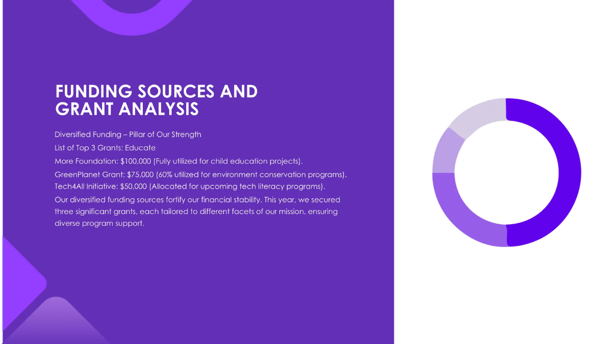 Free Nonprofit Organization Finance Presentation Template to Edit Online