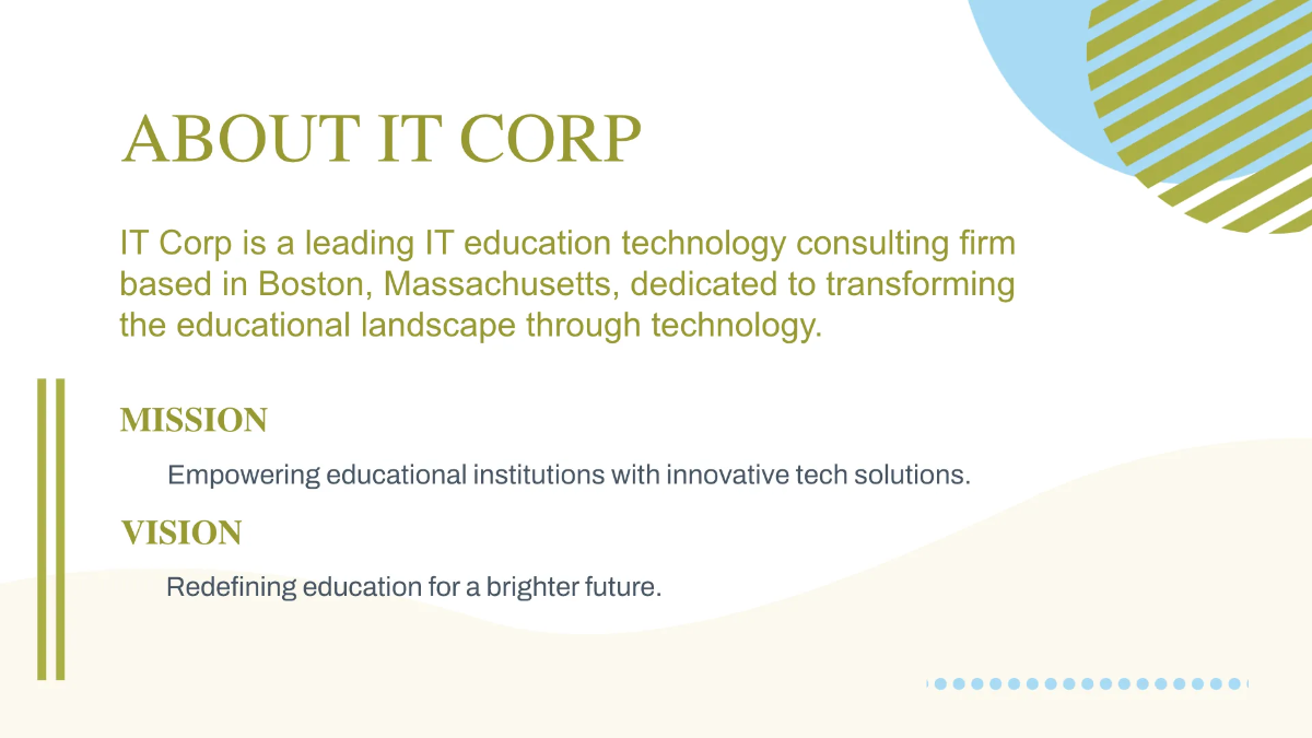 Free IT Education Technology Consulting Business Presentation Template to Edit Online
