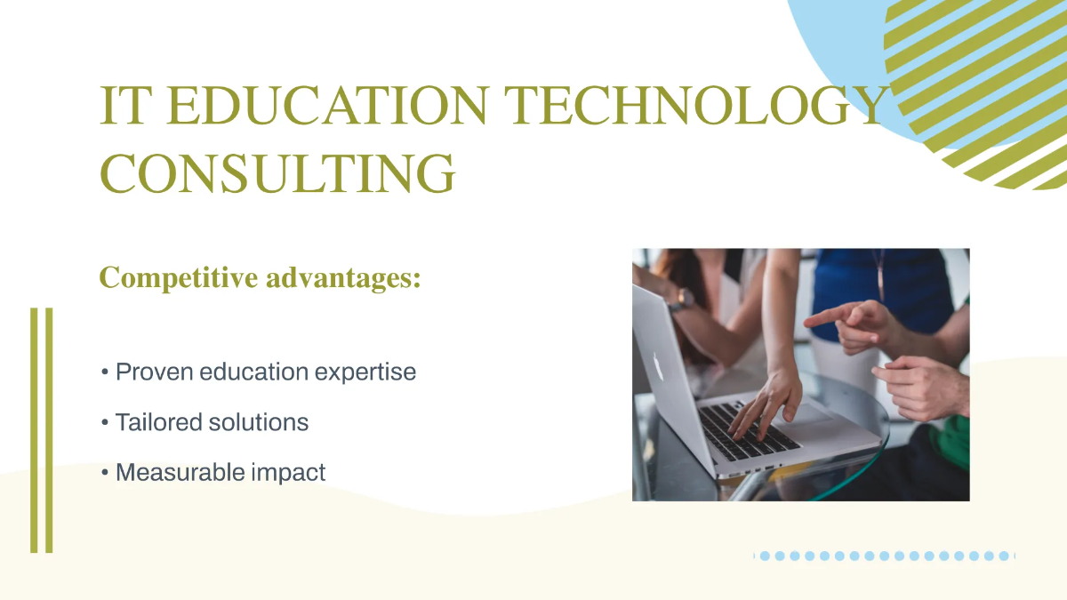 Free IT Education Technology Consulting Business Presentation Template to Edit Online
