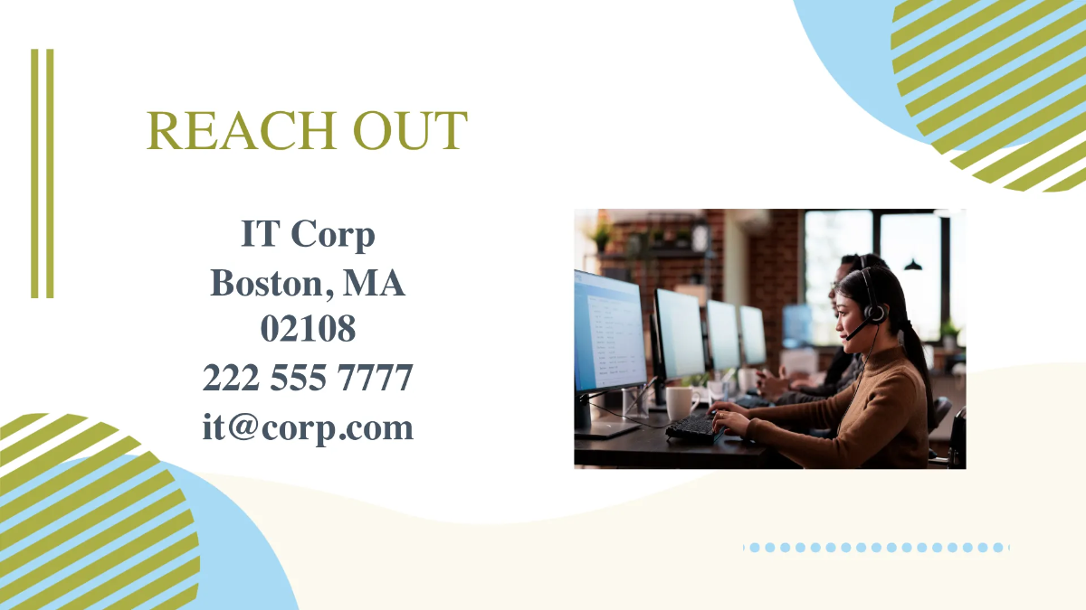 Free IT Education Technology Consulting Business Presentation Template to Edit Online