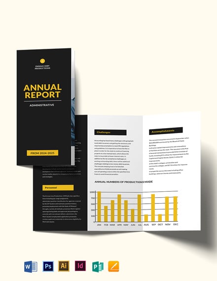 administrative annual report tri fold brochure template