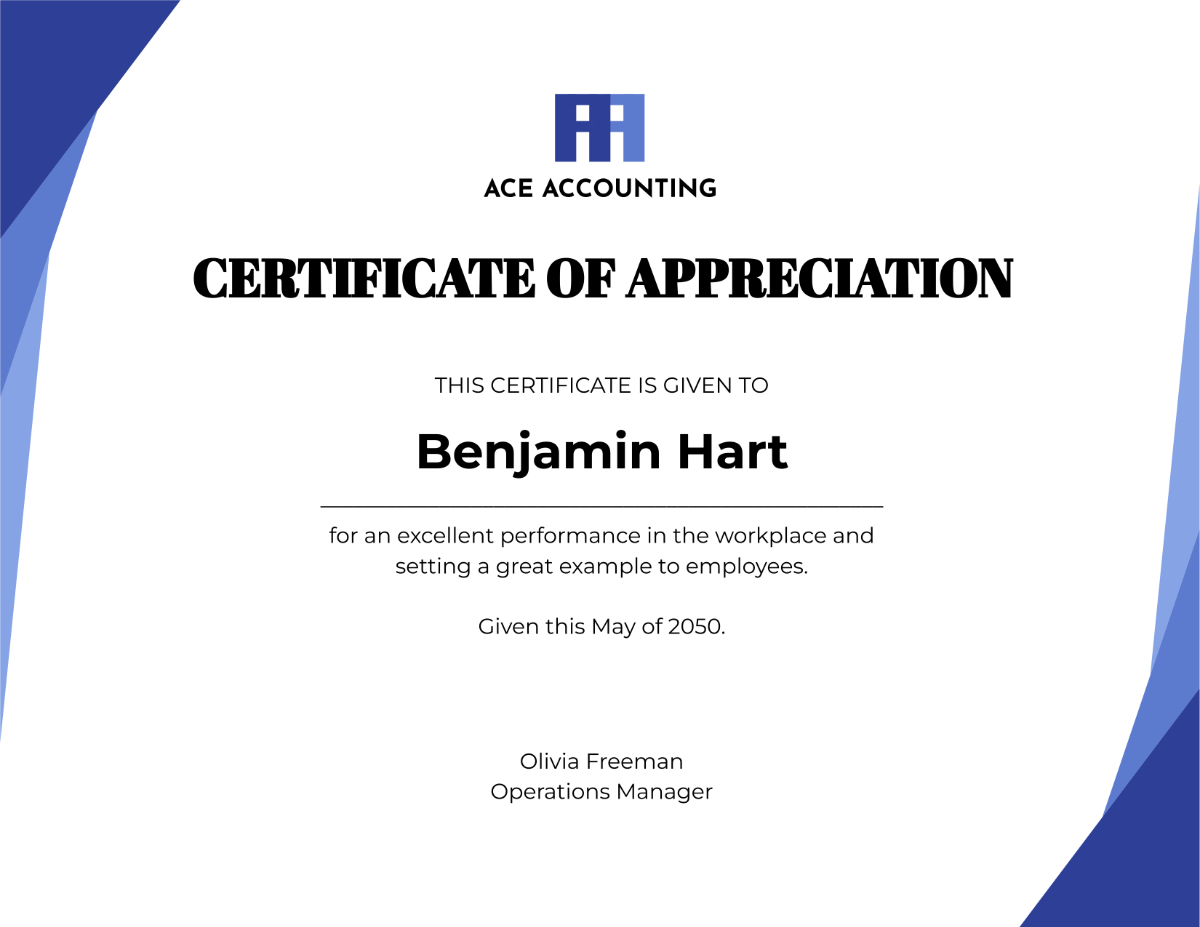 Free Appreciation Certificate Template