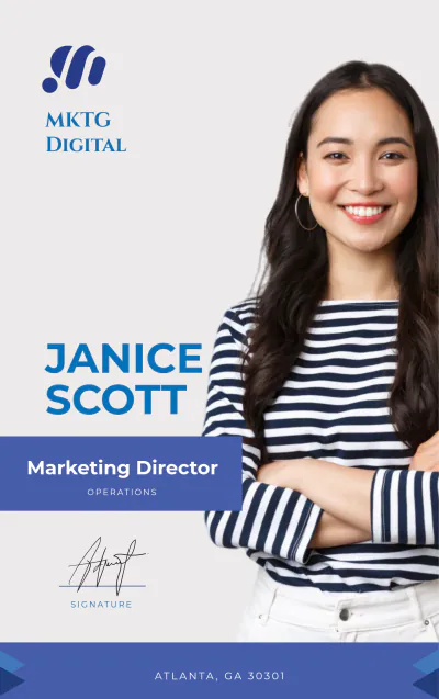 Free Vertical ID Card Template to Edit Online