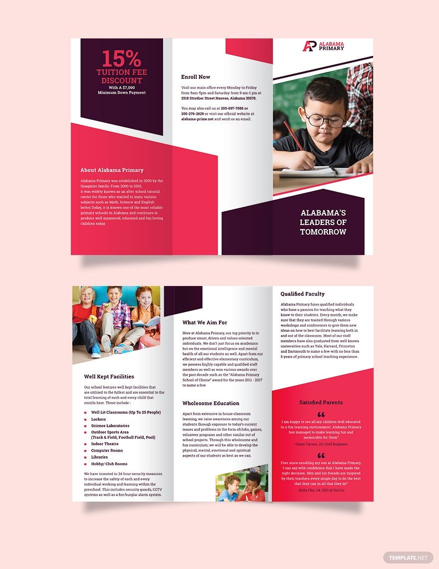 Alabama Primary Tri-Fold Brochure Template
