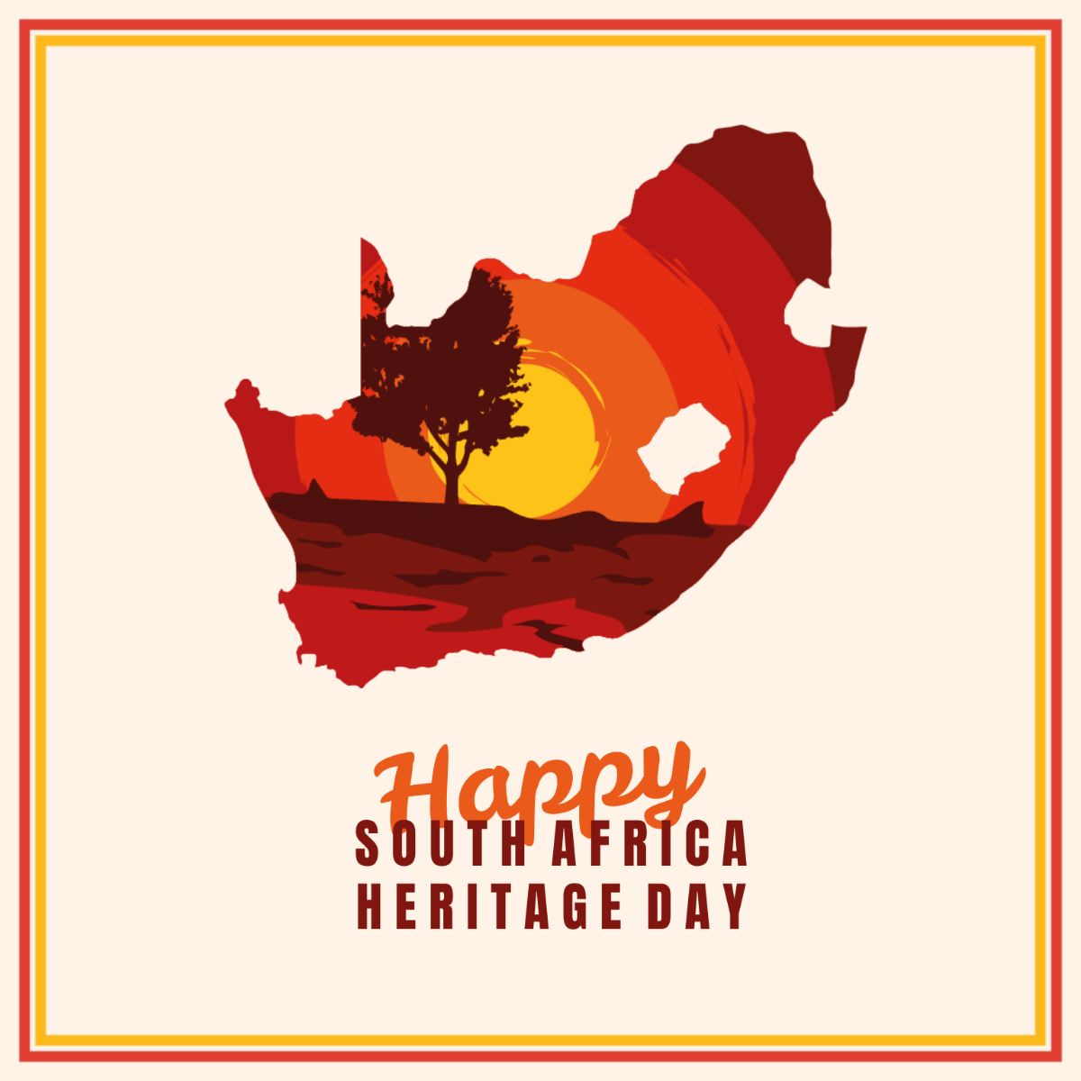 South Africa Heritage Day Vector Template