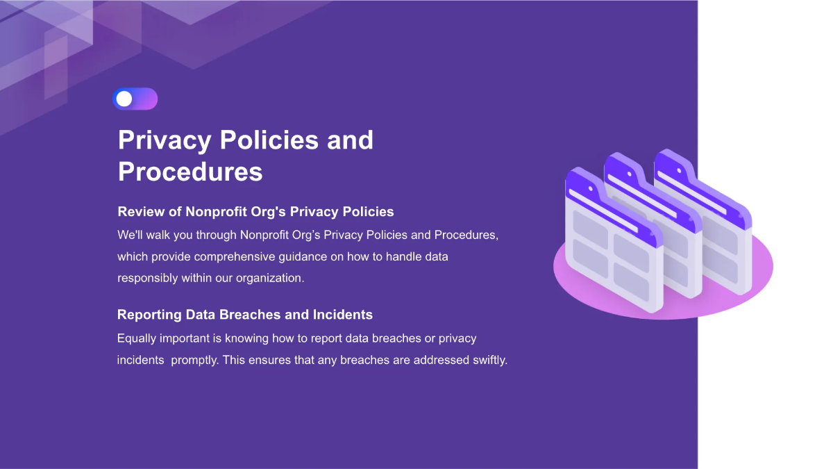 Free Nonprofit Organization Privacy Training Presentation Template to Edit Online