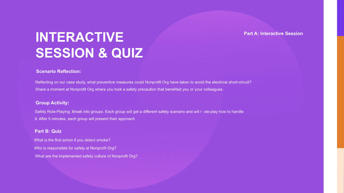 Free Nonprofit Organization Safety Training Presentation Template to Edit Online