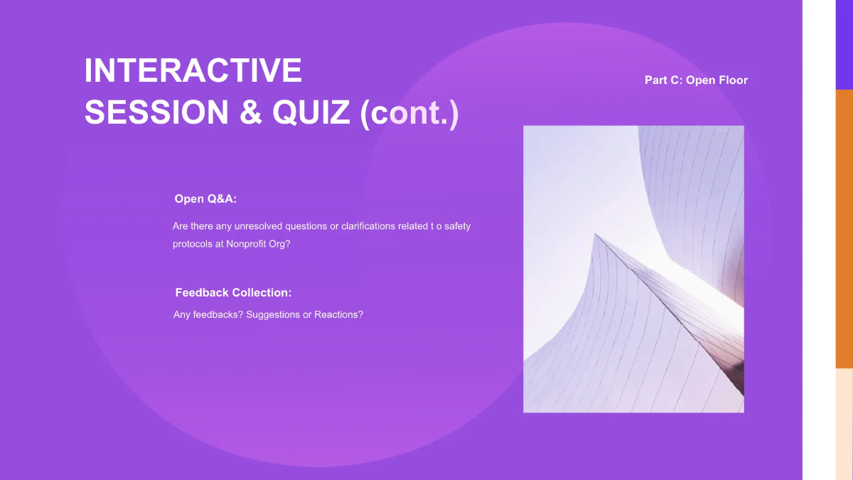 Free Nonprofit Organization Safety Training Presentation Template to Edit Online