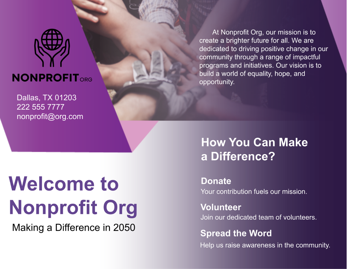Free Nonprofit Organization Program Brochure Template