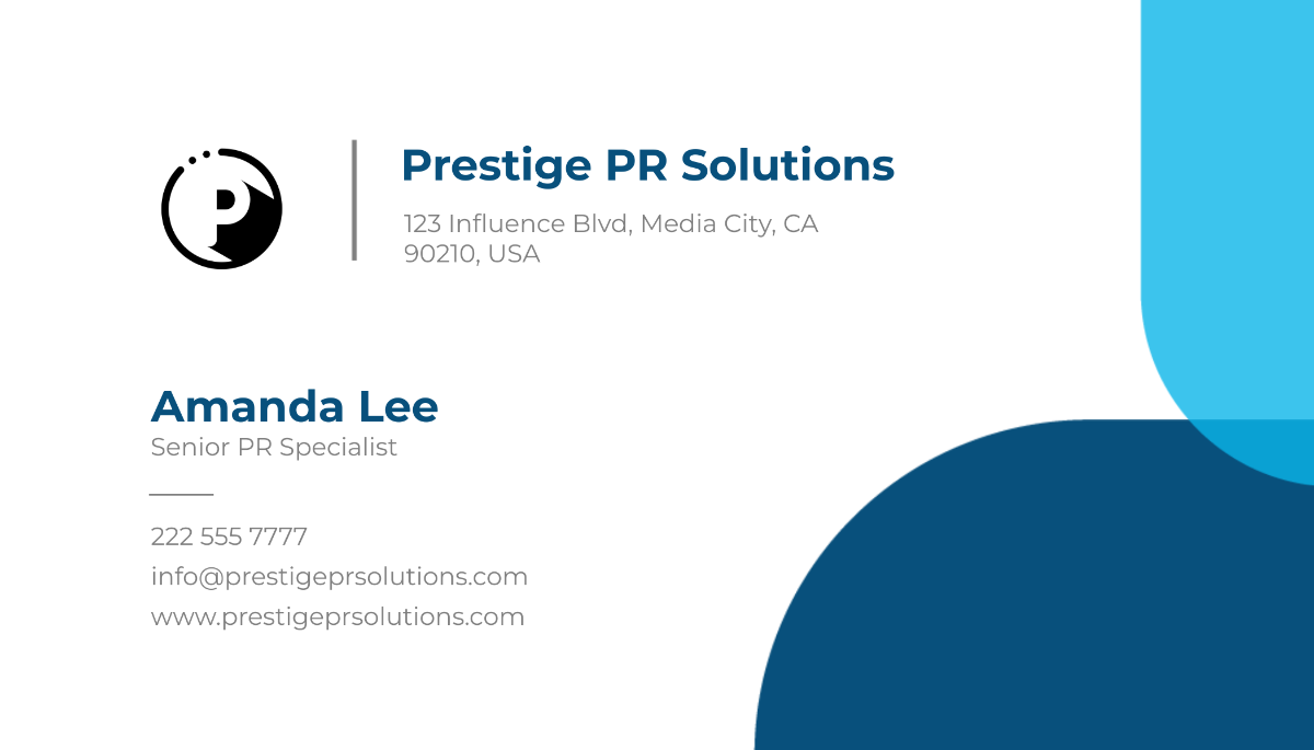 PR Specialist Business Card