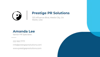 Free PR Specialist Business Card Template to Edit Online