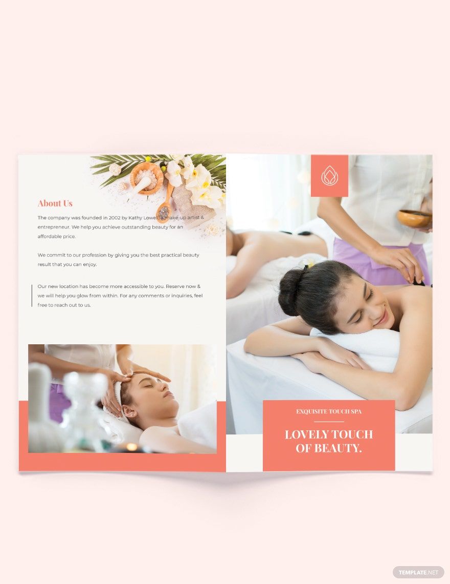 Beauty Spa Bi-fold Brochure Template