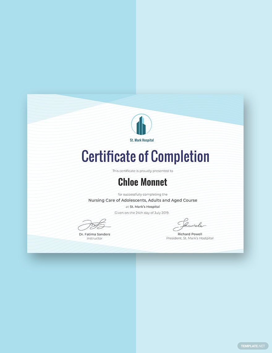 Nurse Training Certificate Template
