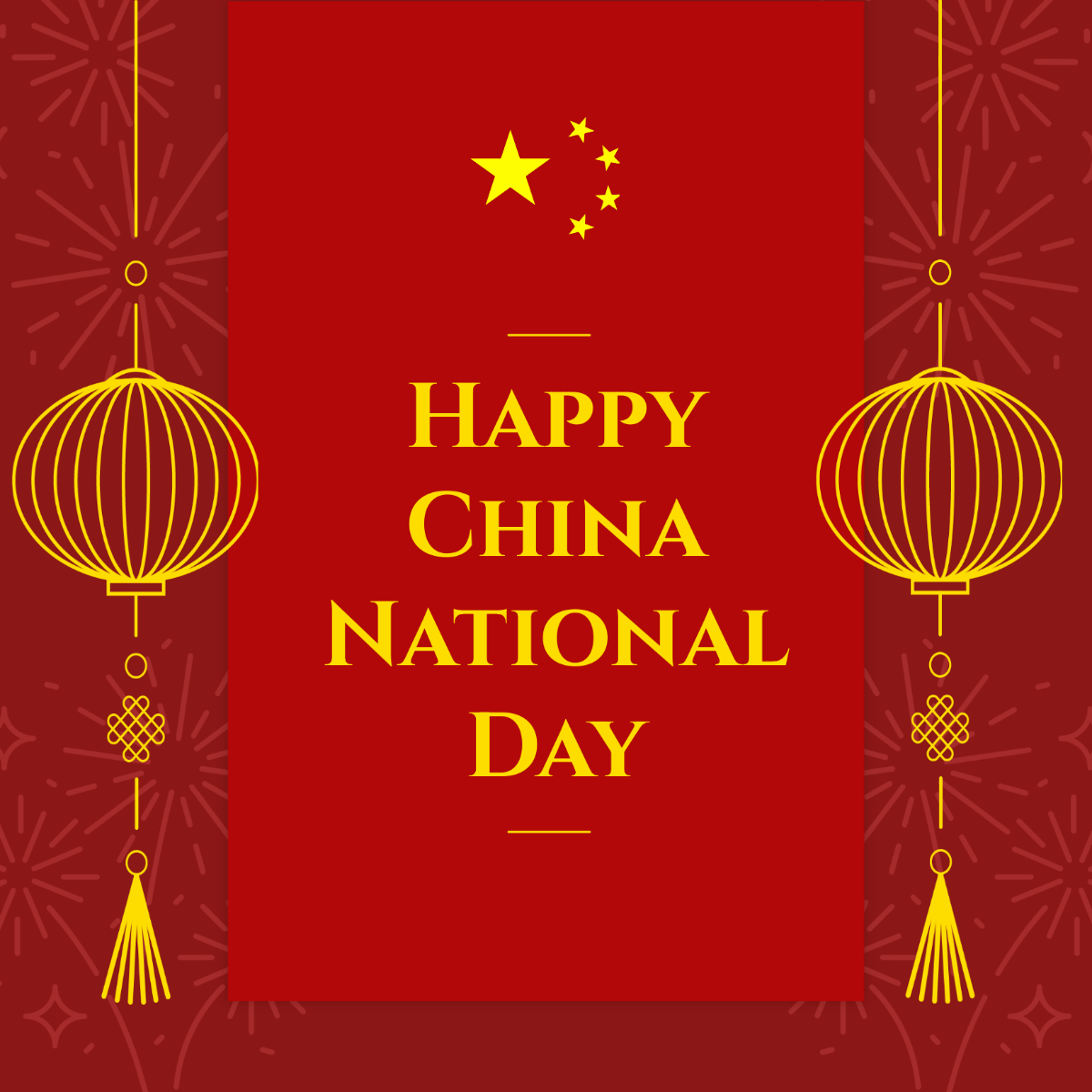 Free China National Day Instagram Post Template
