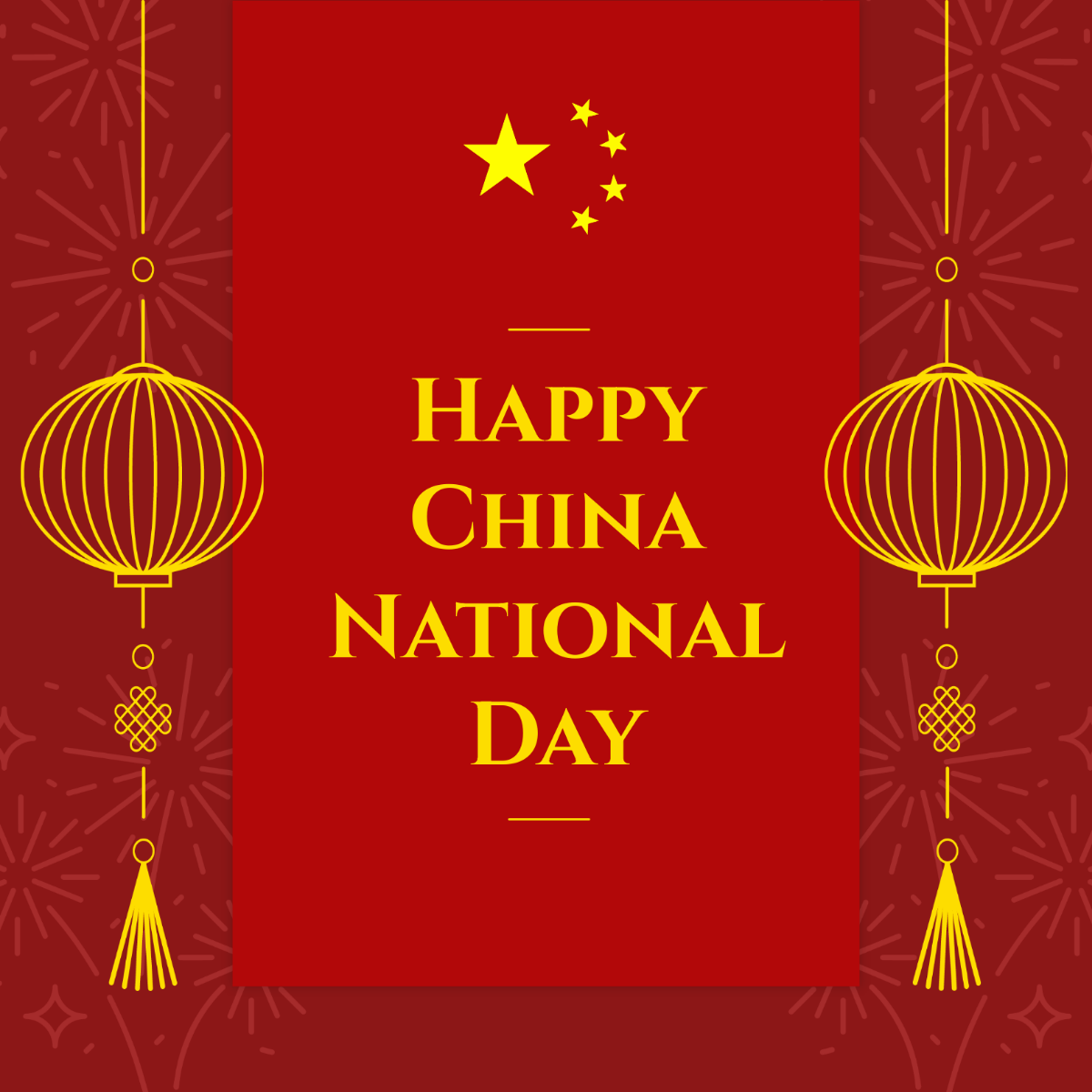 Free China National Day LinkedIn Post Template