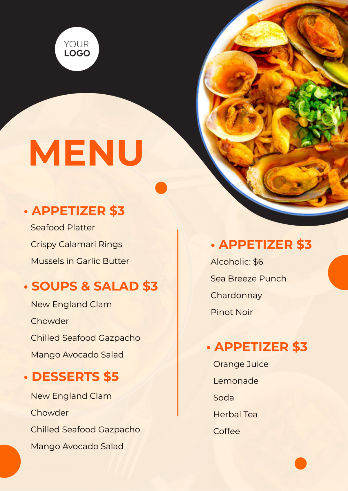 Restaurant Menu Template Edit Online Download Example Template