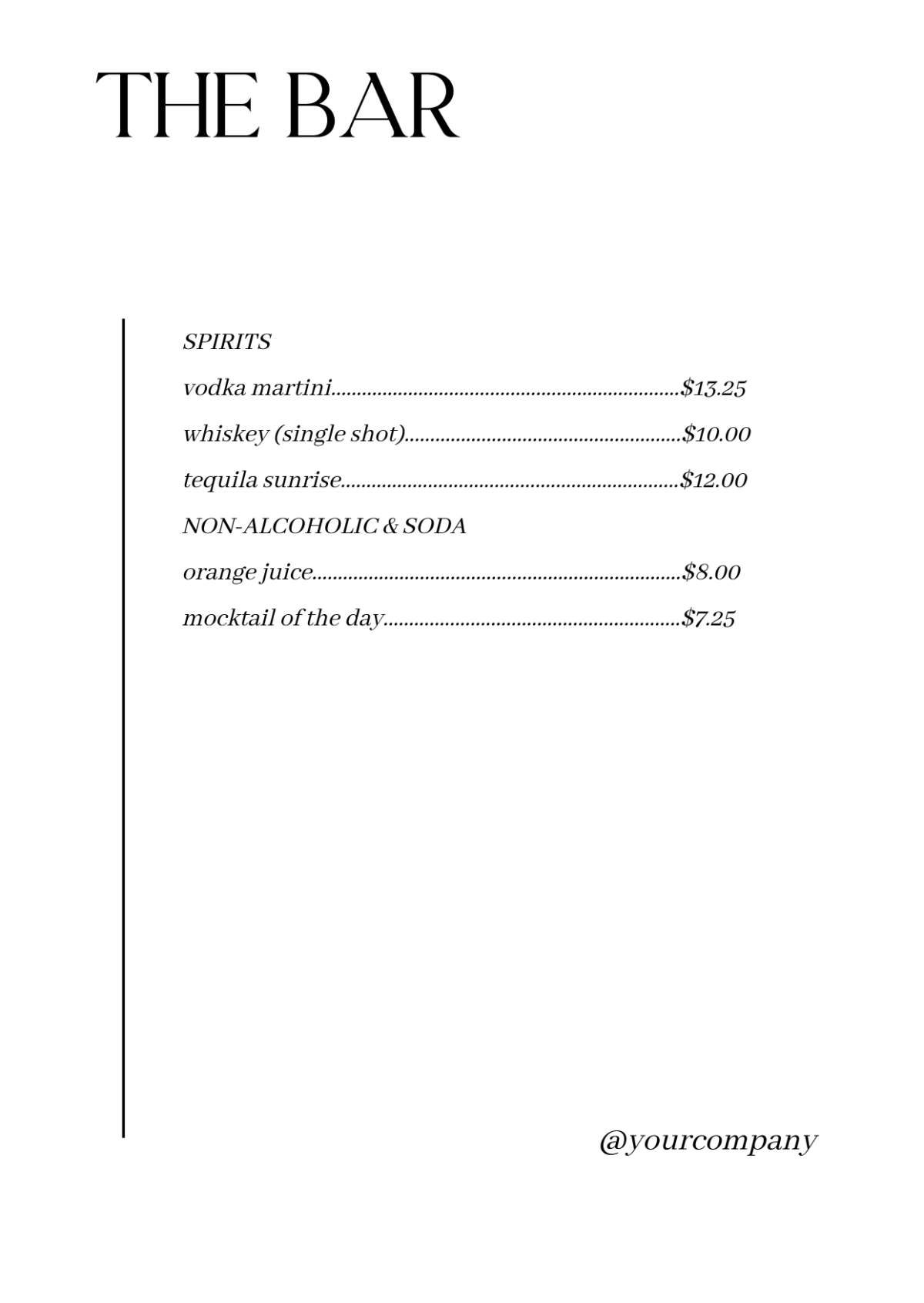 Free Modern Menu Template to Edit Online