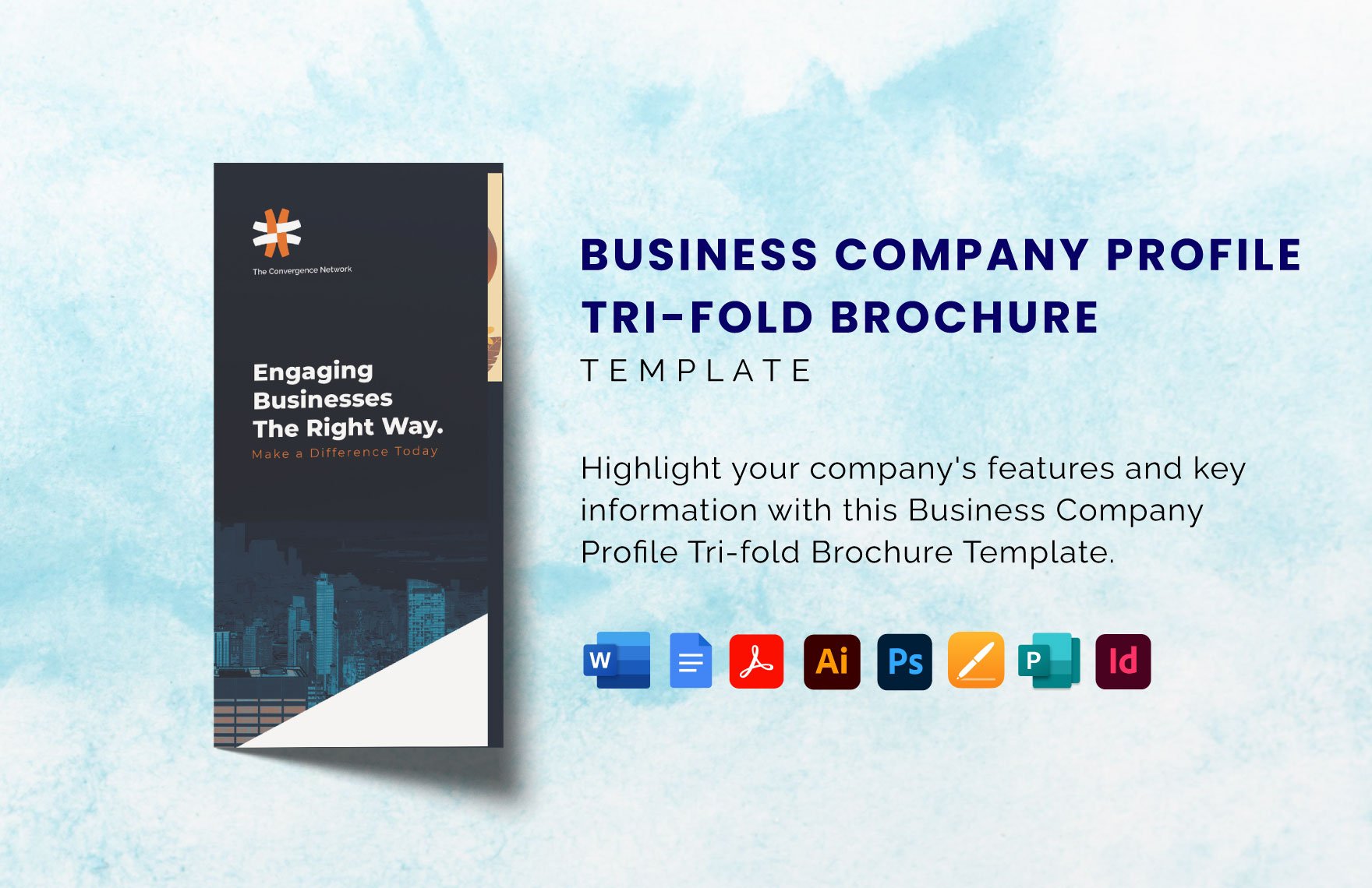 Business Company Profile Tri-fold Brochure Template in Word, Google Docs, PDF, Illustrator, PSD, Apple Pages, Publisher, InDesign