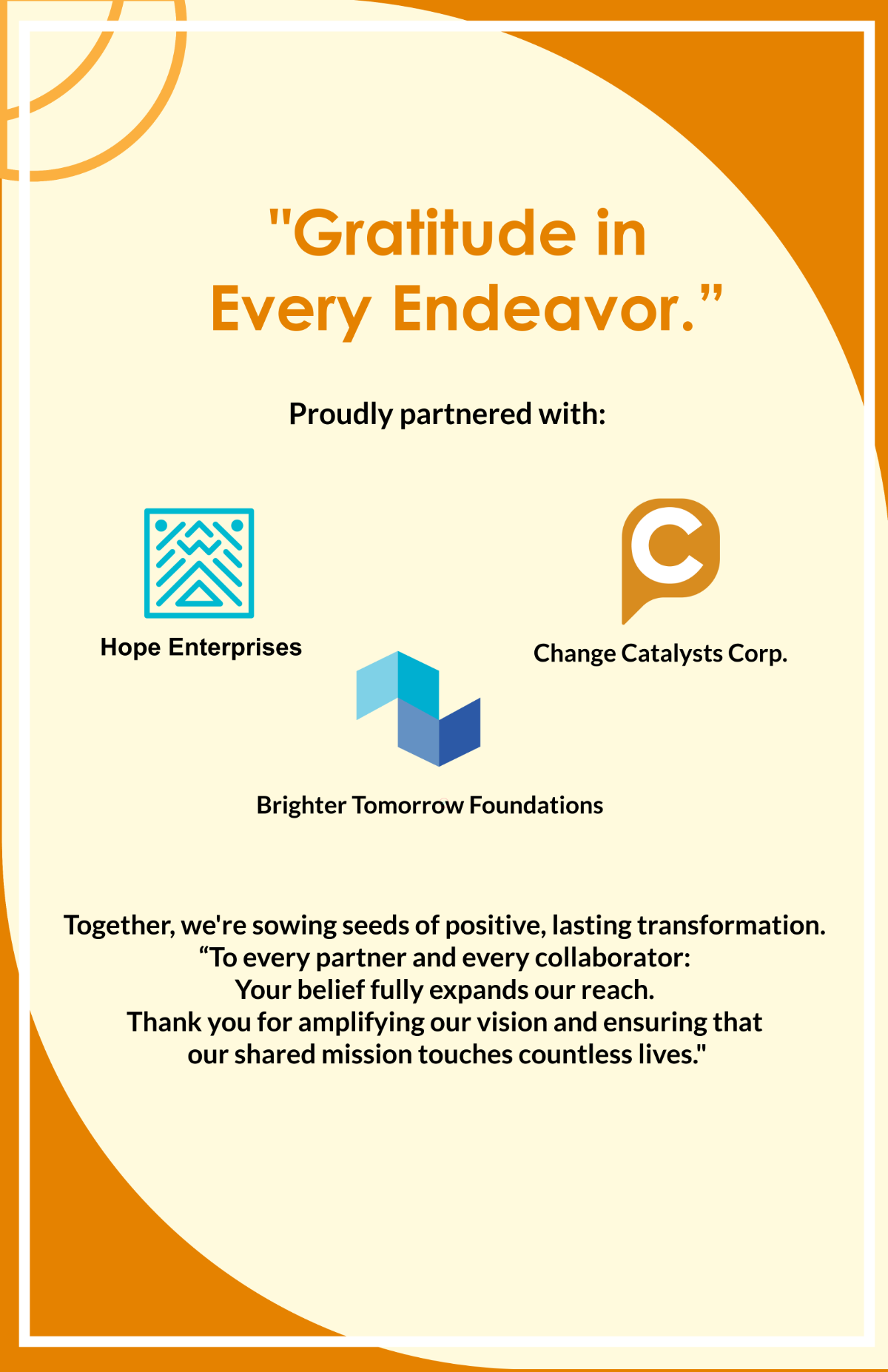 Free Nonprofit Organization Partners and Sponsors Signage Template