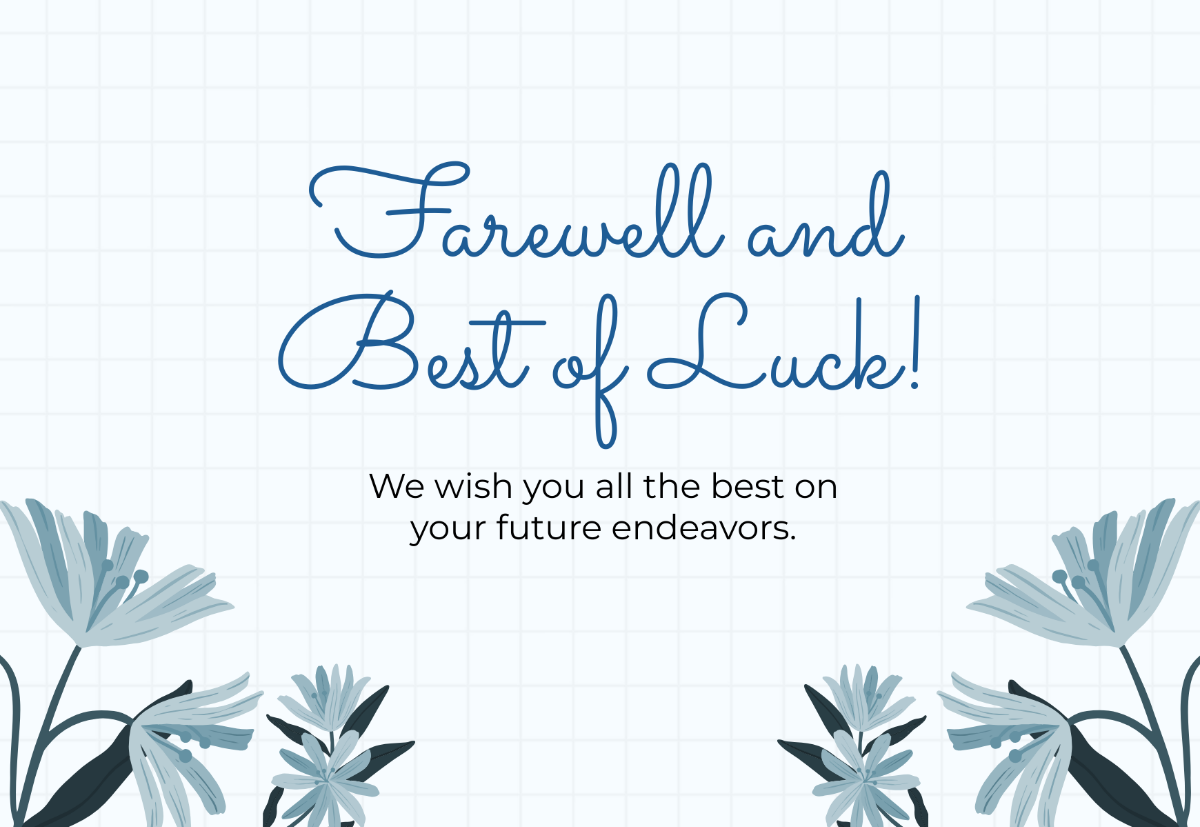 Blank Farewell Card Template