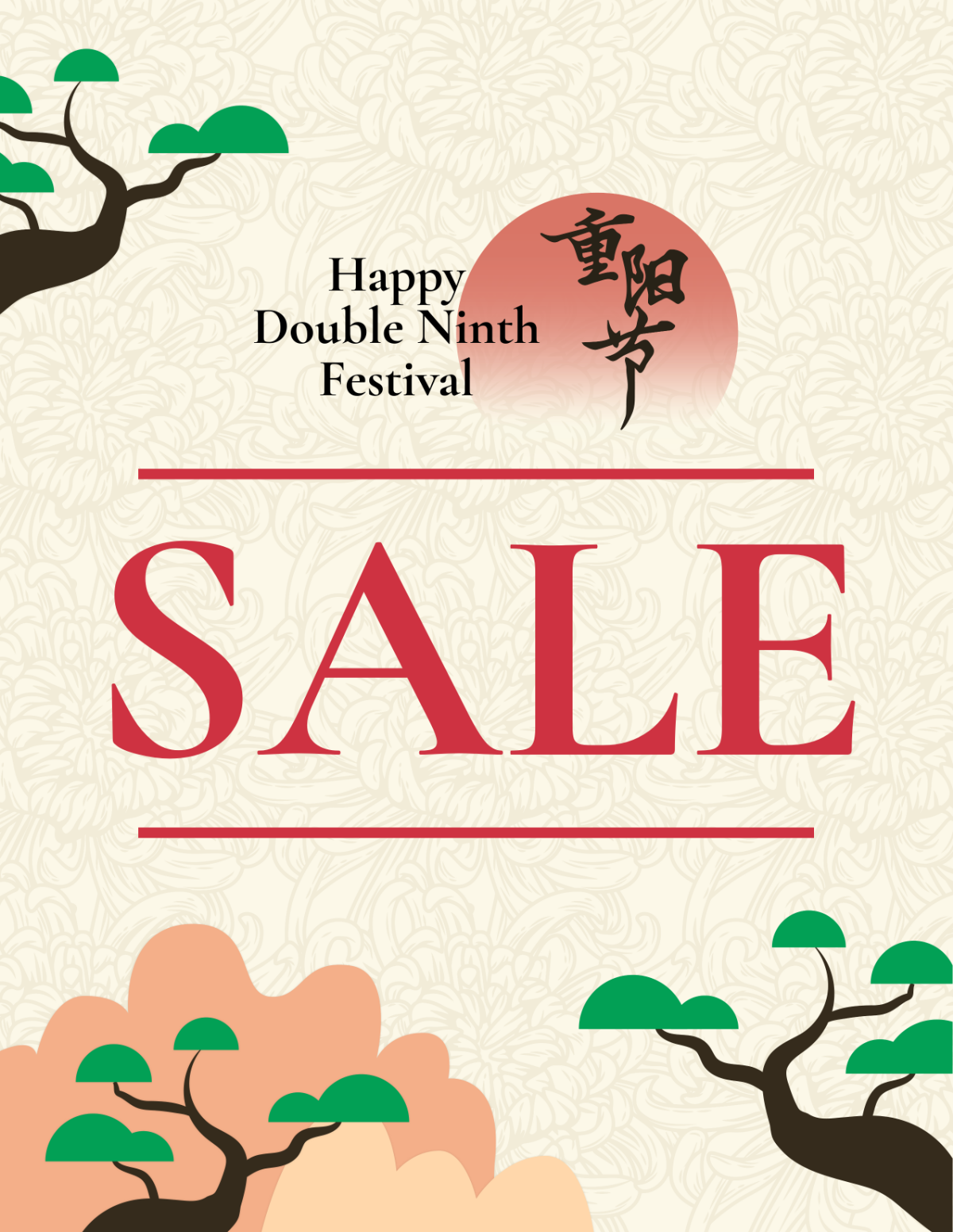 Free Double Ninth Festival Sales Flyer Template