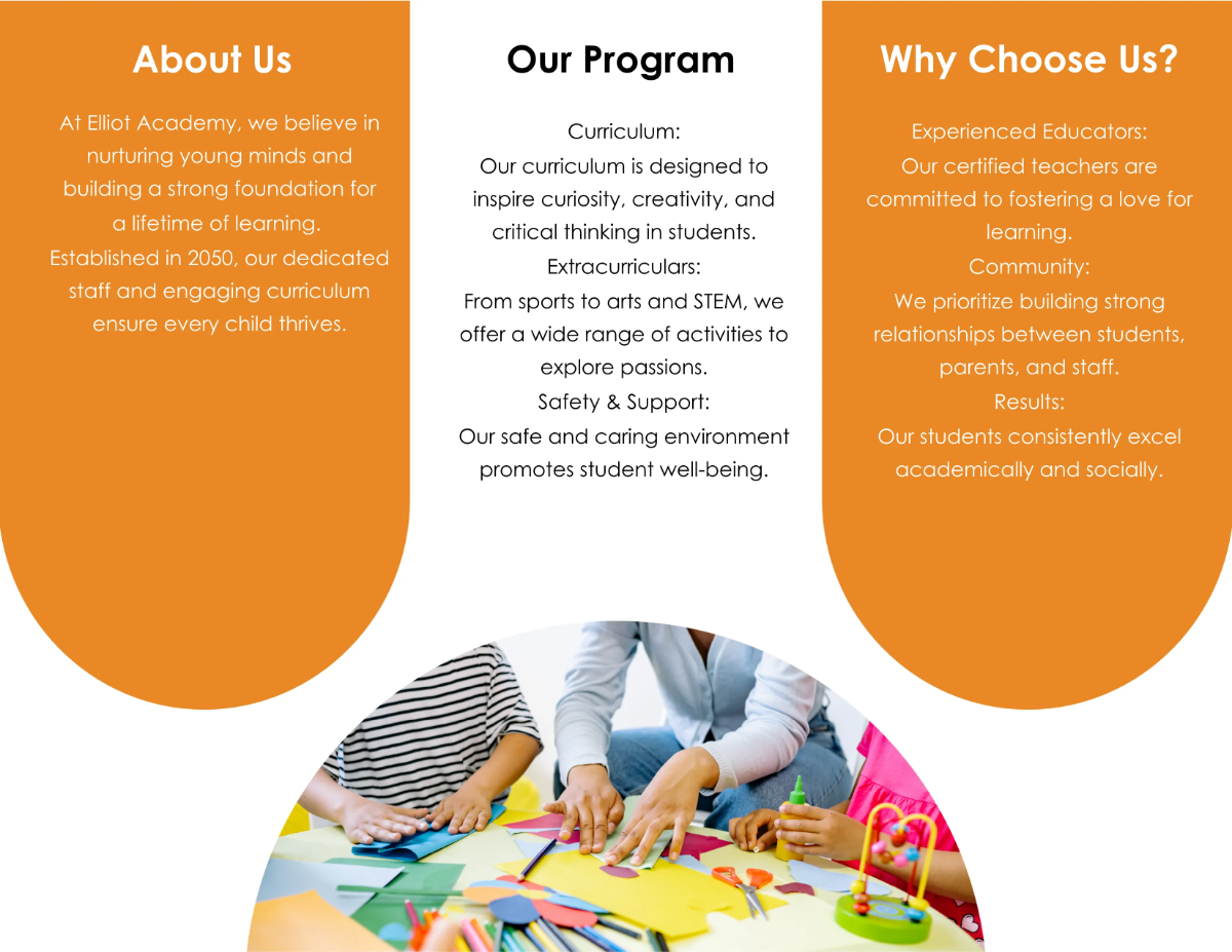 Free School Trifold Template to Edit Online