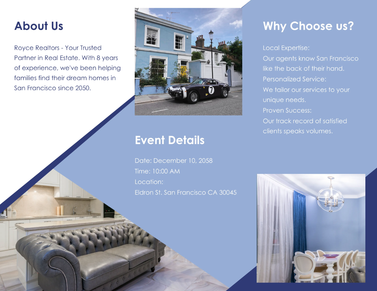 Free Real Estate Trifold Template to Edit Online