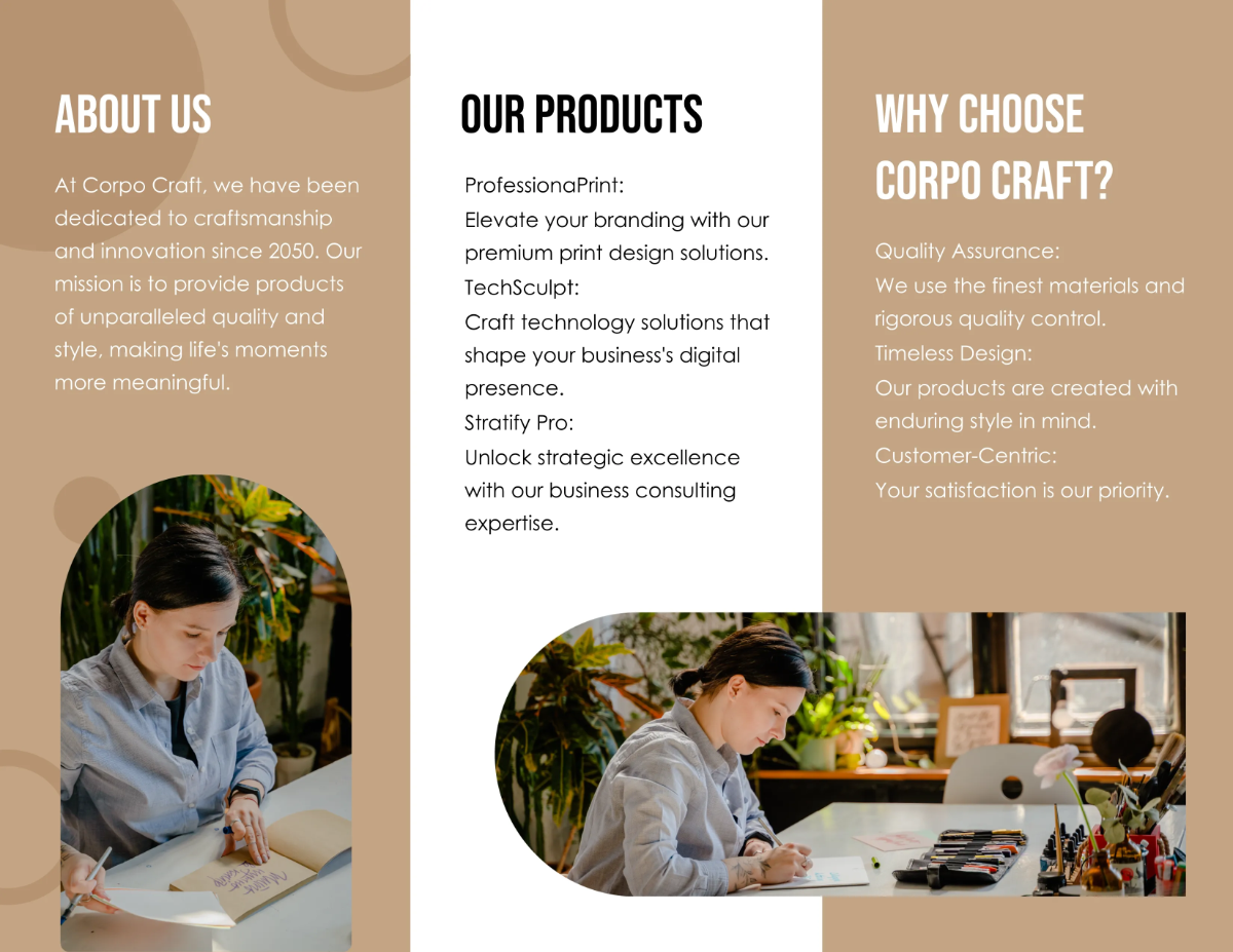 Free Simple Trifold Template to Edit Online