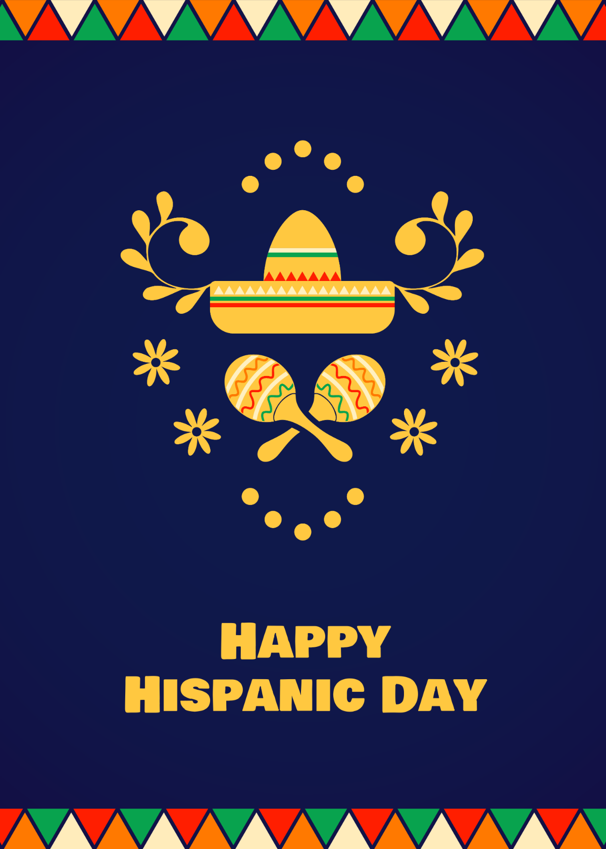 Hispanic Day Greeting Card Template