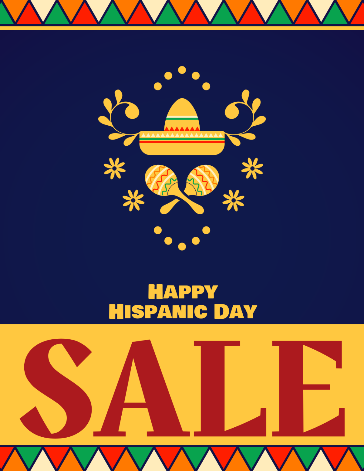 Free Hispanic Day Sales Flyer Template