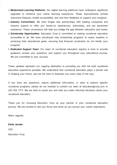 Free Vocational Education Letterhead Template to Edit Online