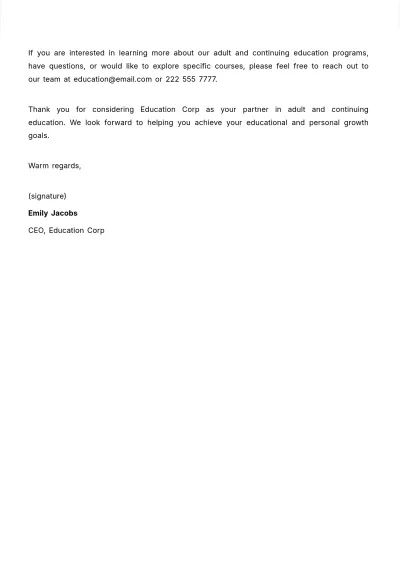 Free Adult and Continuing Education Letterhead Template to Edit Online