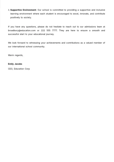 Free International School Letterhead Template to Edit Online