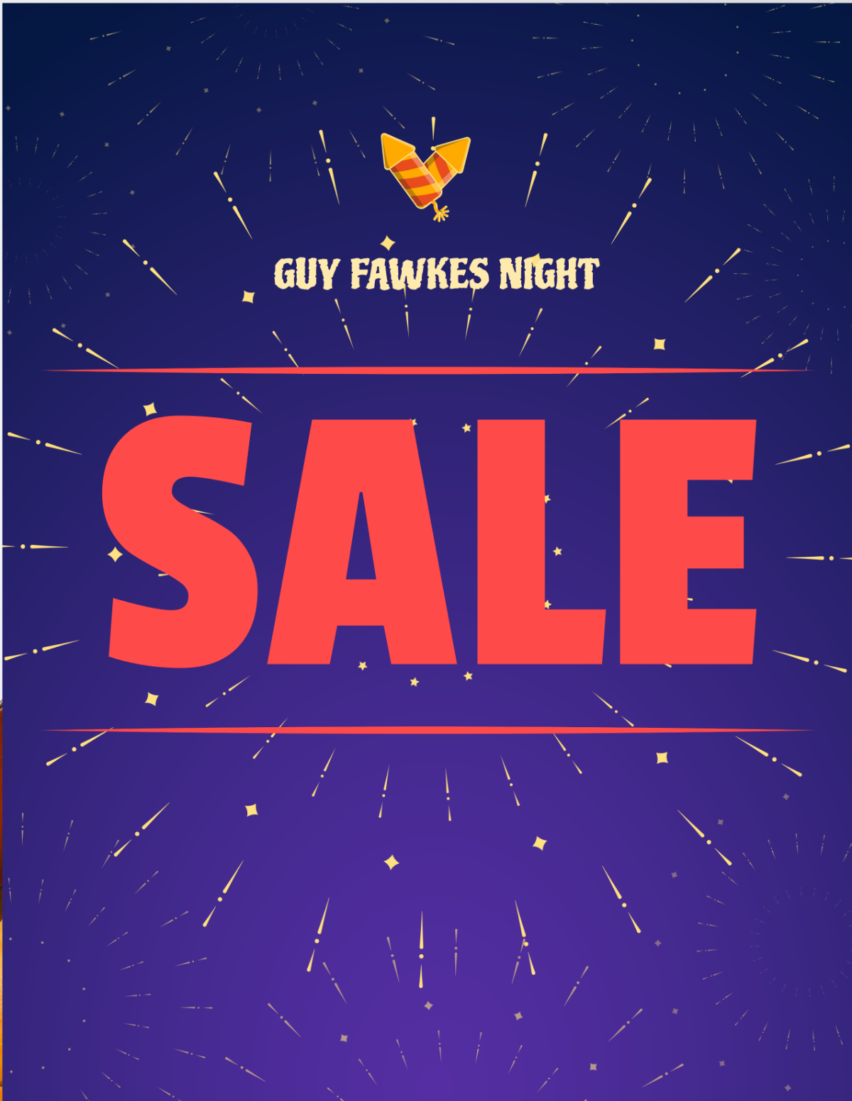 Guy Fawkes Night Sales Flyer Template