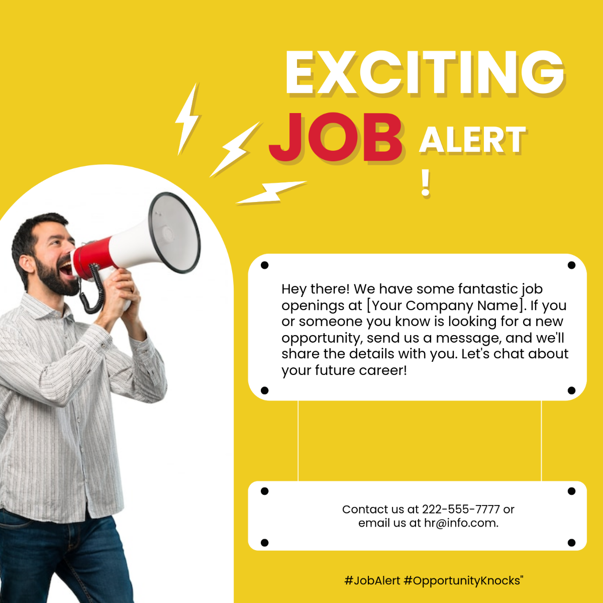 Free HR WhatsApp Post Template to Edit Online