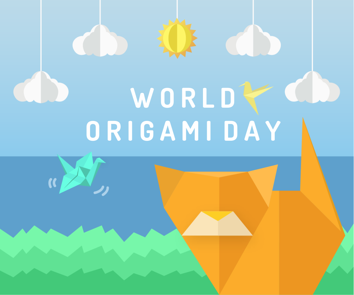 Free World Origami Day Ad Banner Template