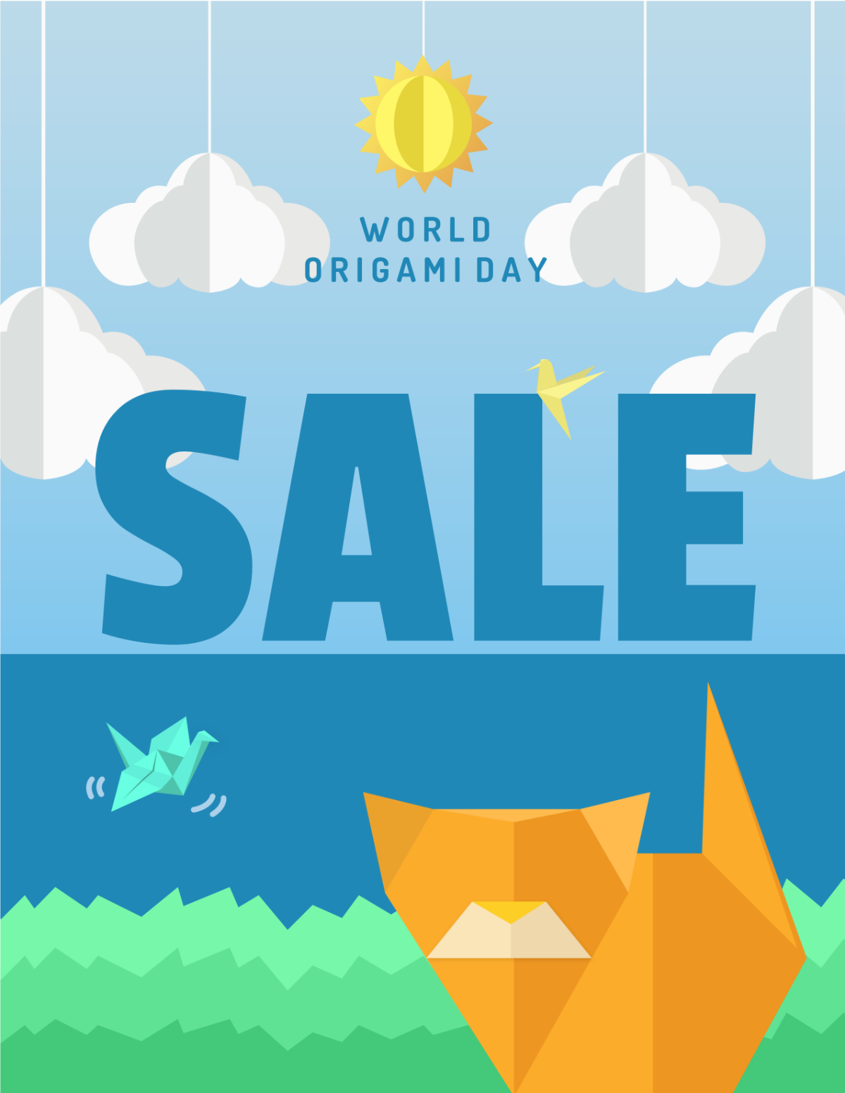 Free World Origami Day Sales Flyer Template