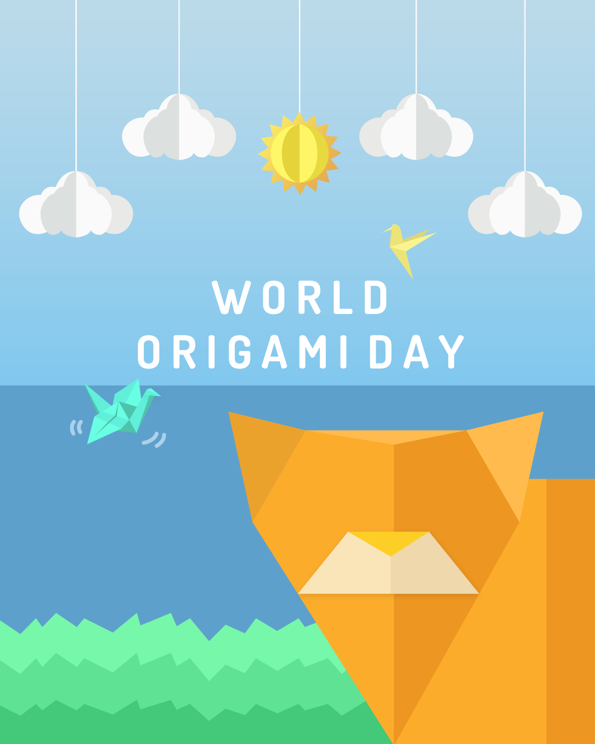 World Origami Day Facebook Post Template