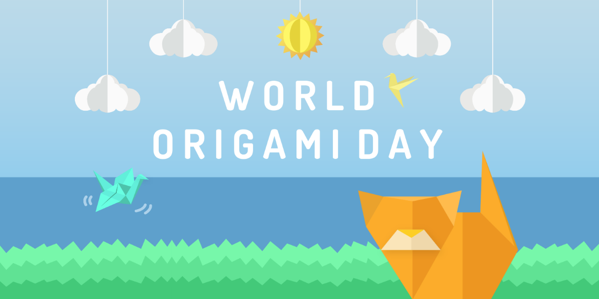 Free World Origami Day Blog Banner Template